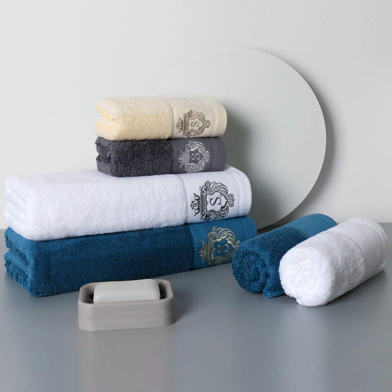 Sunshinejing 3-Piece Bath Towel Set - 55.1 x 28 Inch, 29.5 x 13.4 Inch, 12.6 x 12.6 Inch - 100% Cotton, Grey - Image 5